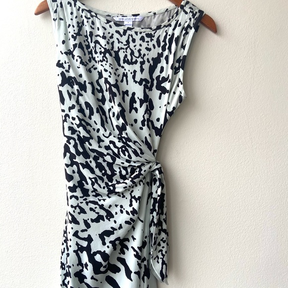 DIane Von Furstenberg New Della Mint Green Paint Splatter Dress - Picture 7 of 12